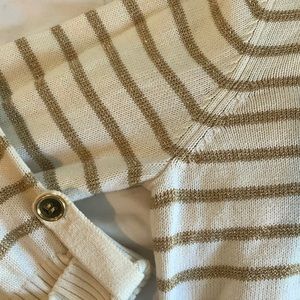 Gold and cream sweater blouse